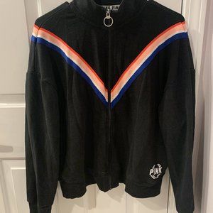 PINK Zip Up Sweater Black